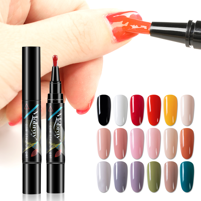 Pluma de esmalte de uñas de gel 3 en 1 de etiqueta privada caliente para belleza de salón de uñas