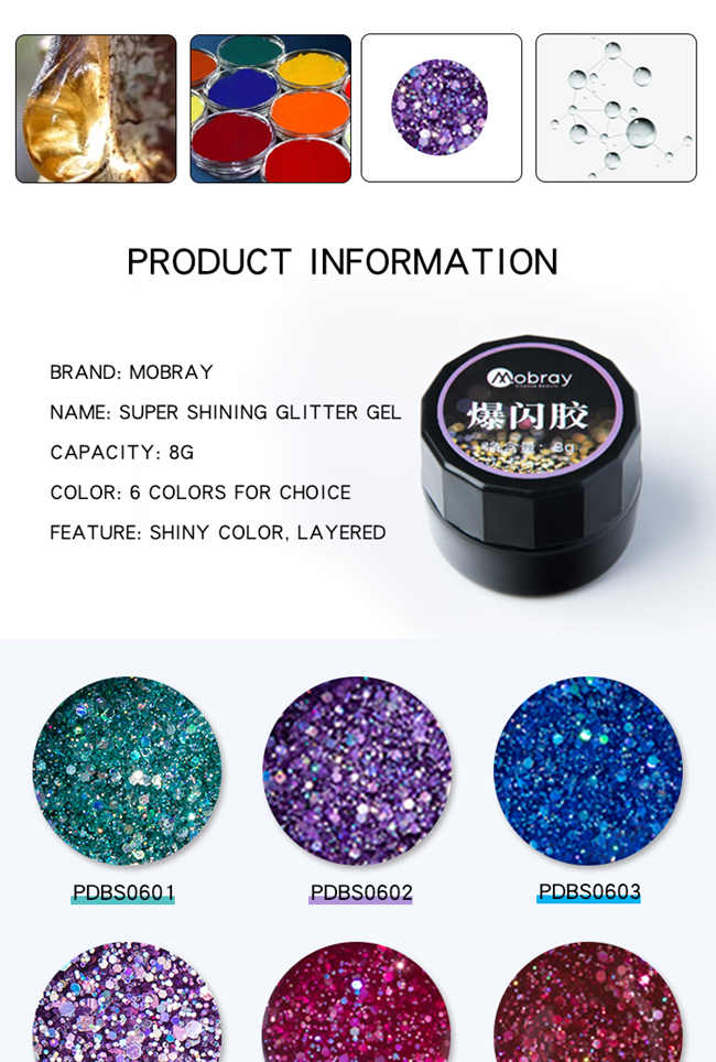 Detalle del brillo del arte de las u&ntilde;as.